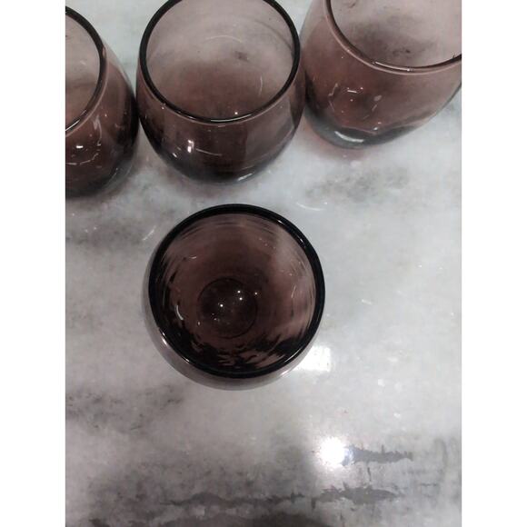 Amethyst Handblown Cordial Glasses Set of 4, Vintage Glassware, Small Cup, 2.5"H - Picture 6 of 9